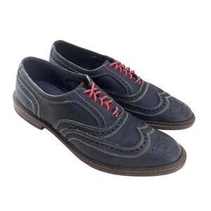 ALLEN EDMONDS Neumok Leather Wingtip Oxford Derby Shoes • 9.5 • navy blue